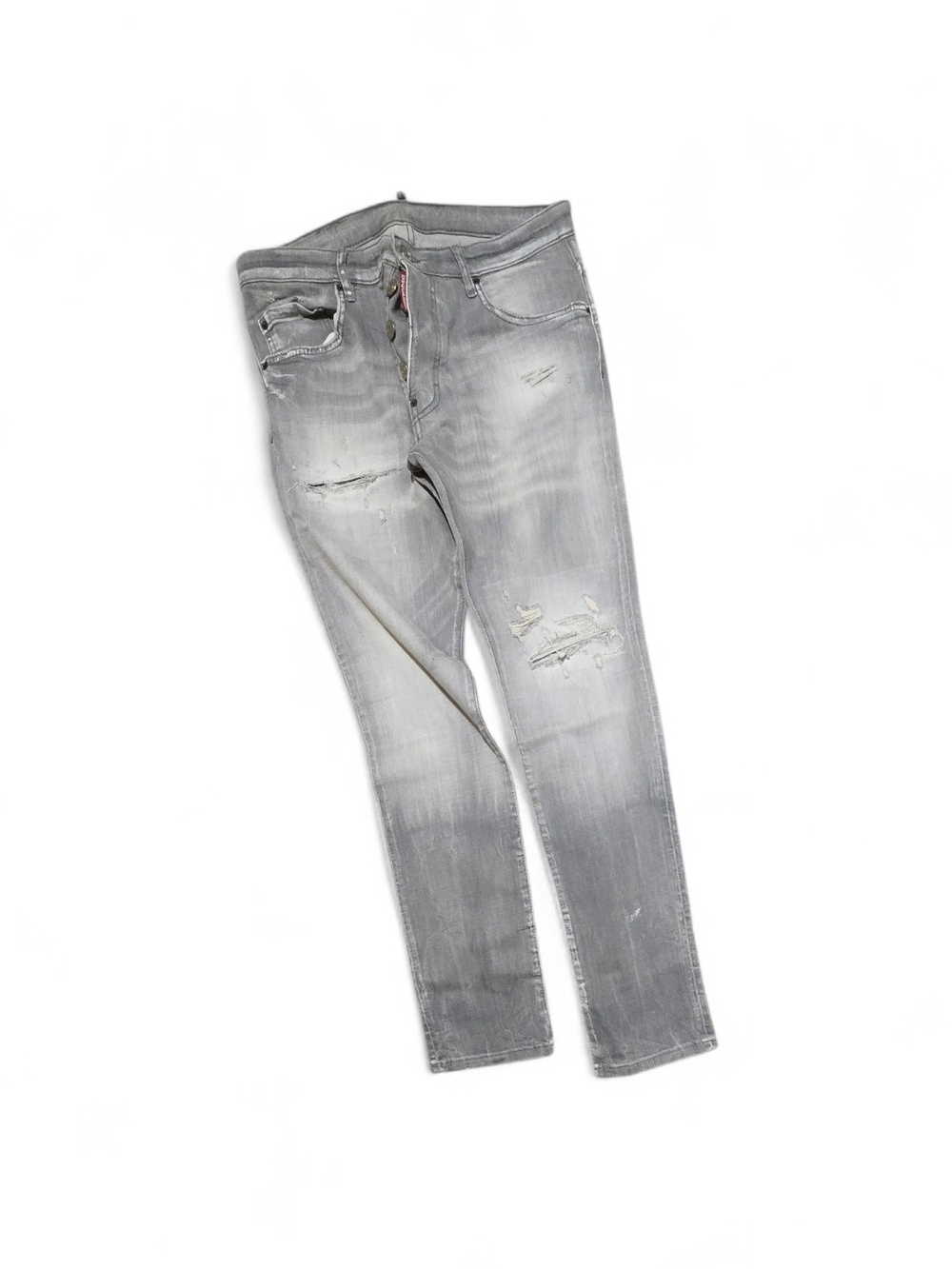 Men's Slim Distressed Grey Skinny Jeans